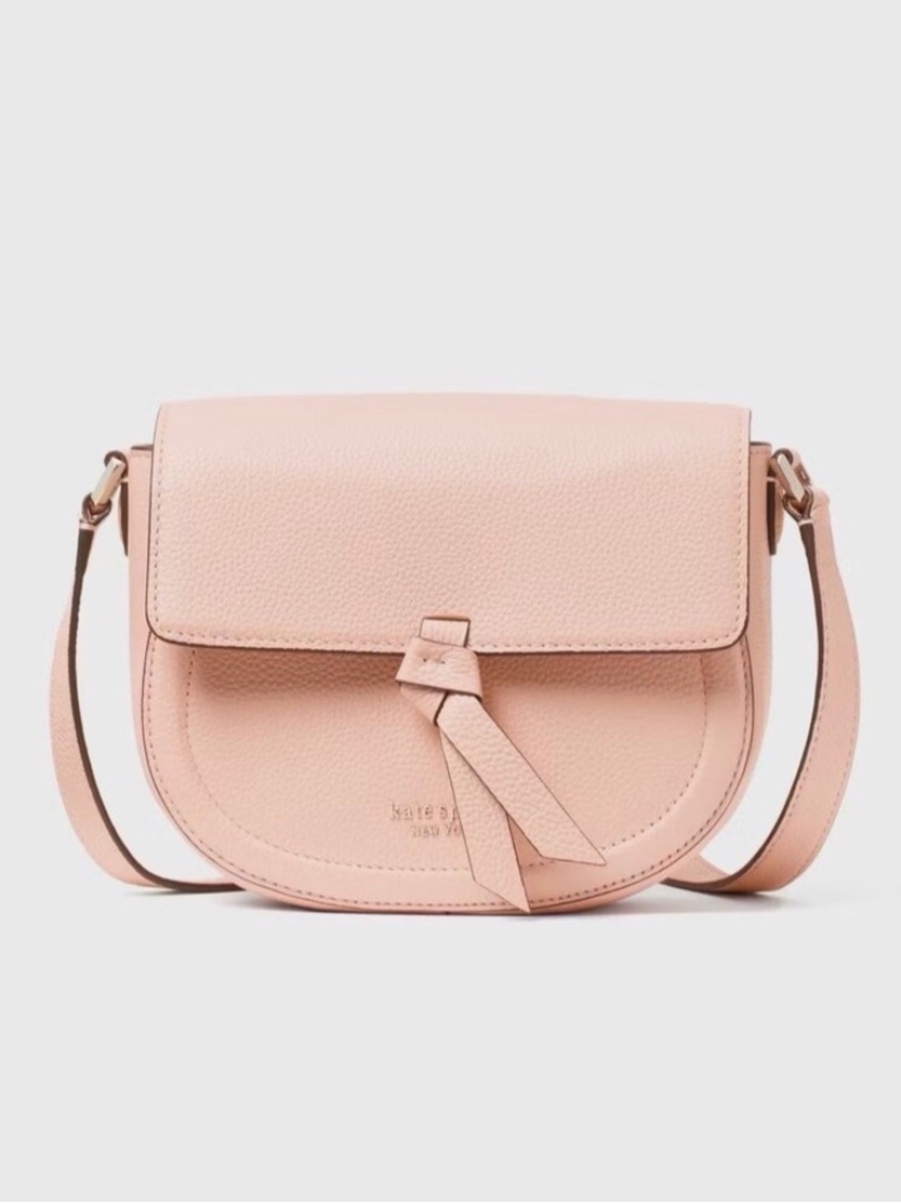 Kate Spade Knott Medium Saddle Crossbody - Coral Gable Pink